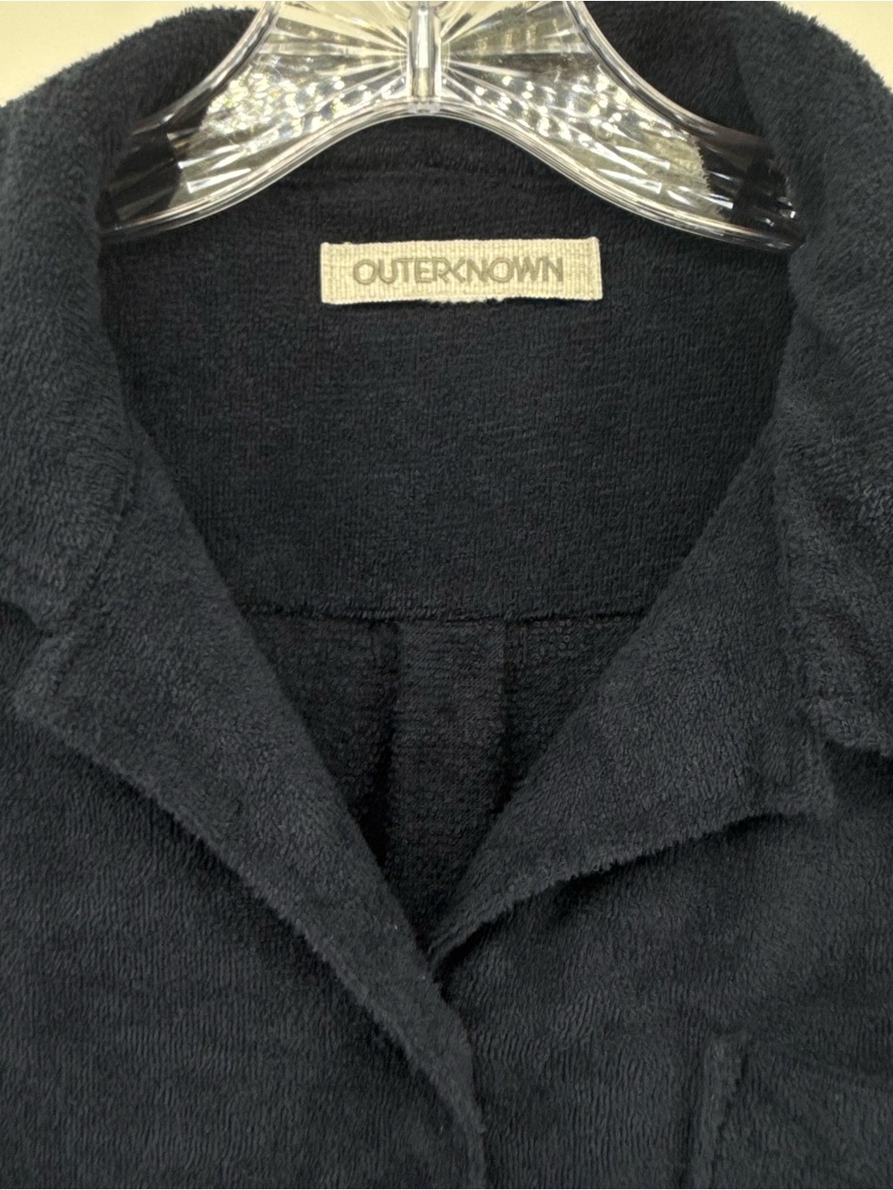 Outerknown Hightide Polo Shirt Mens Medium Navy Blue Terry Cloth Pocket